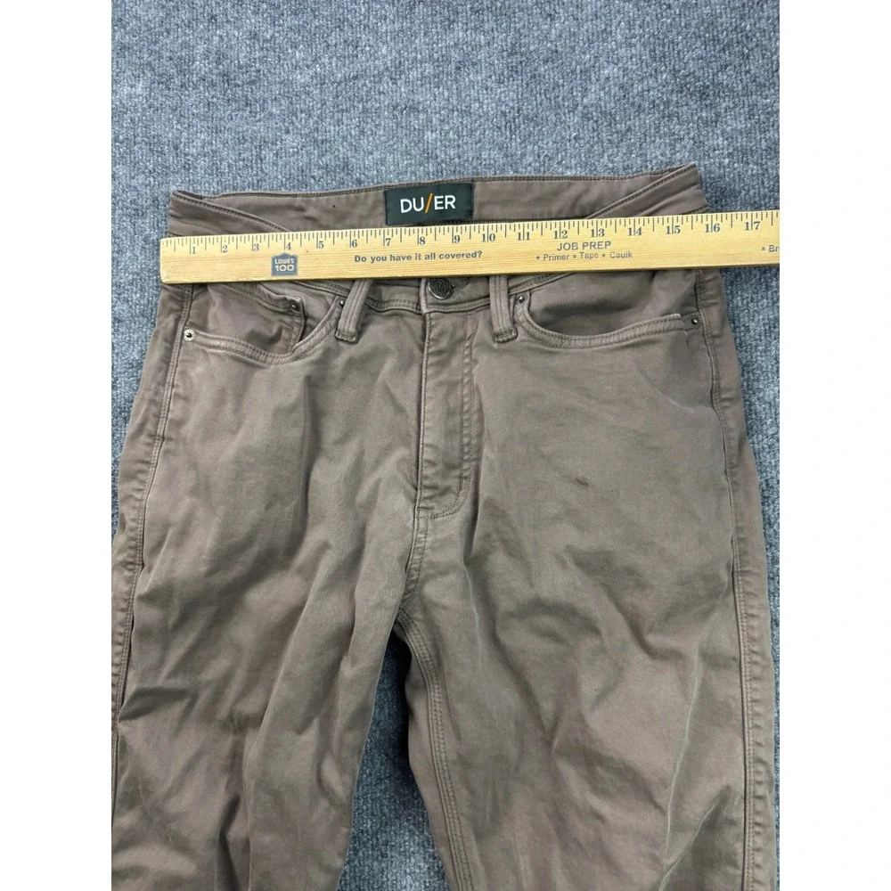 DU/ER Performance Denim Pants Mens 32 Brown Slim Straight Stretch 6641